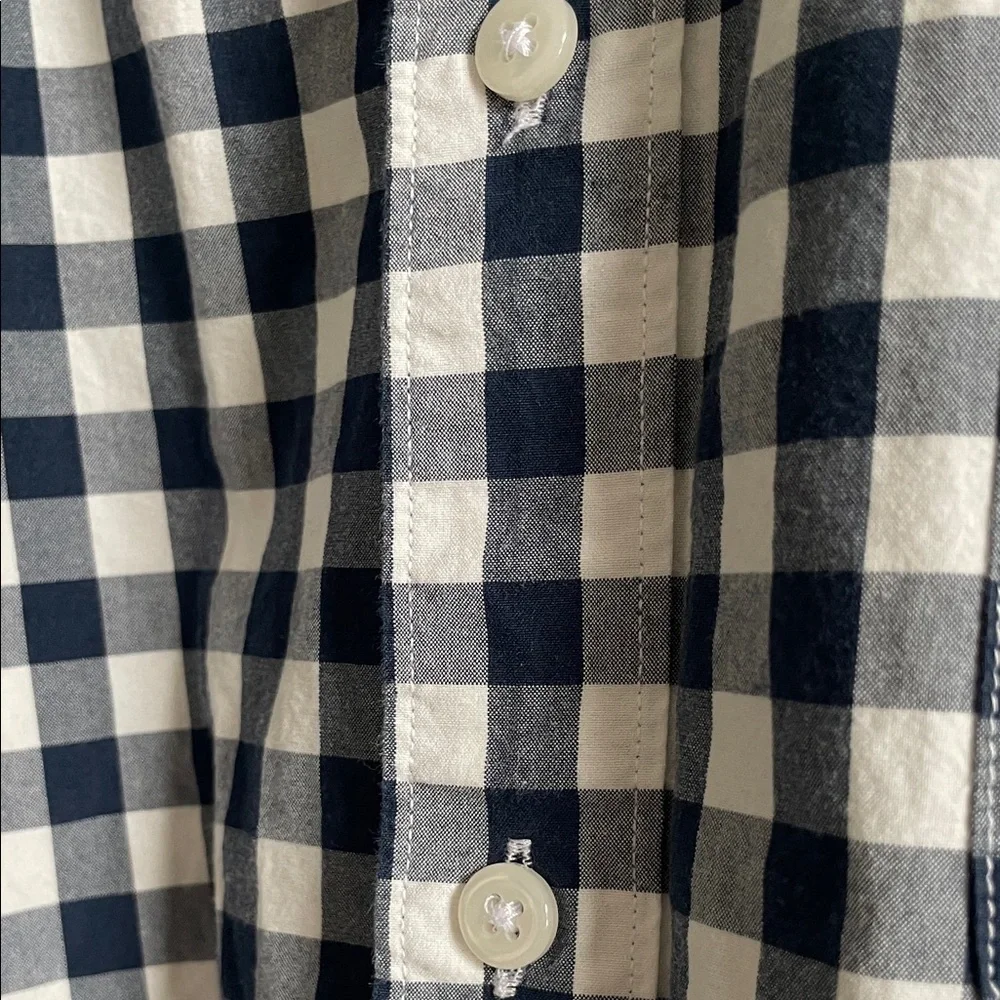 J. Crew Men's Navy and White Plaid Shirt